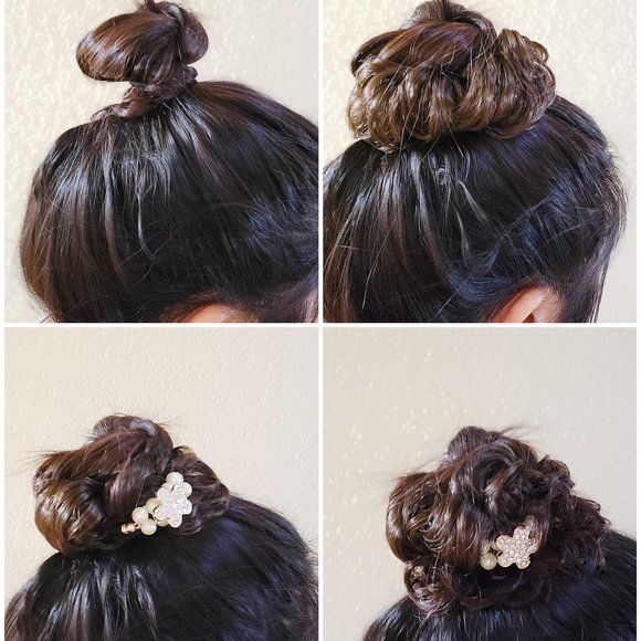 Curly Messy Hair Bun, Synthetic Hair Scrunchie, Hair Bun Pony Tail - Picture 4 of 4